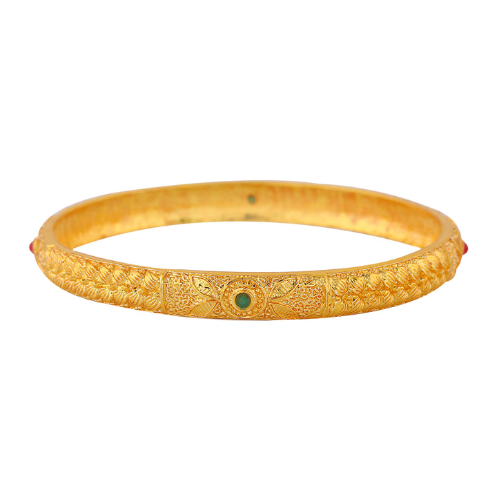 Estele Gold Plated Gorgeous Bangle with Colored Stones for Women
