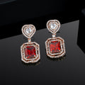 Estele Rose Gold Plated Glam Glow Heart Earrings for Women