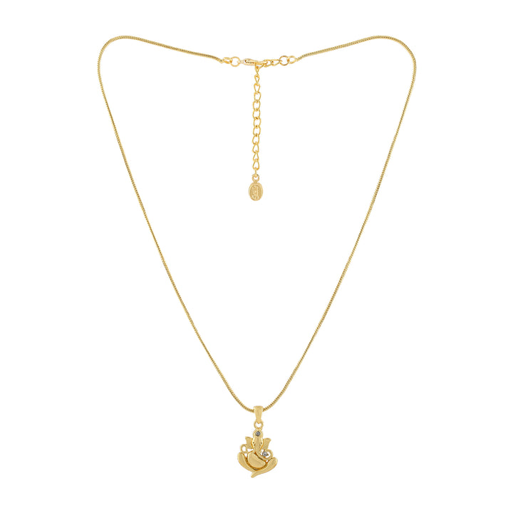 Estele Gold Tone Plated Ganesh Pendant chain