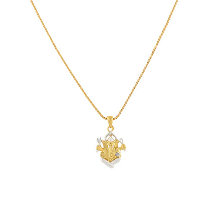 Estele Gold & Silver Plated Lord Ganesh Pendant with Chain for Women / Girls