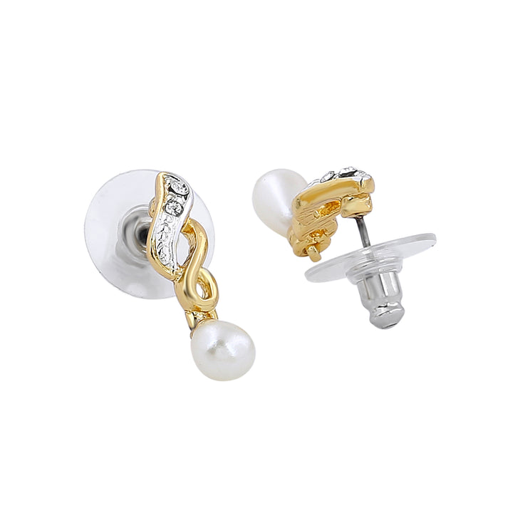 Estele Trendy and Fancy Pendant Set with Austrian Crystals and Pearl Drop