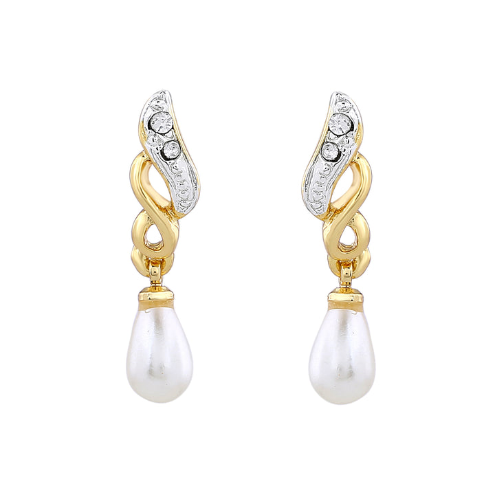 Estele Trendy and Fancy Pendant Set with Austrian Crystals and Pearl Drop