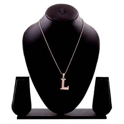 Estele Rosegold Plated "L" Letter Charm Pendant for Women / Girls