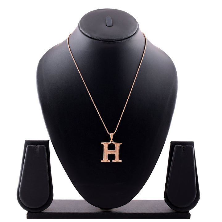 Estele Rosegold Plated "H" Letter Charm Pendant for Women / Girls