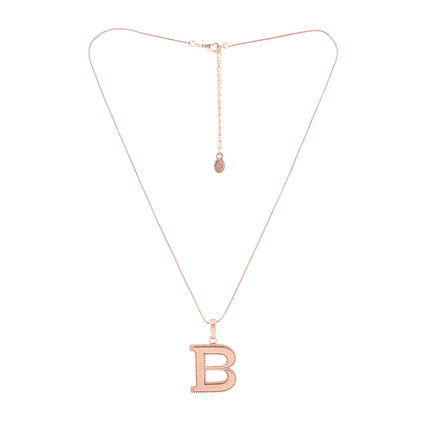 Estele Rosegold Plated "B" Letter Charm Pendant for Women / Girls
