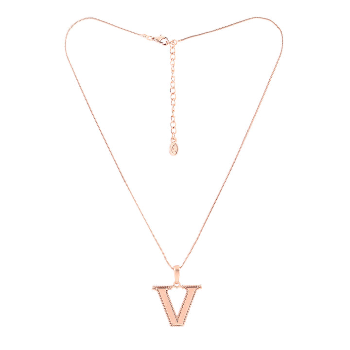 Estele - Charm "V" Rosegold plated Pendant