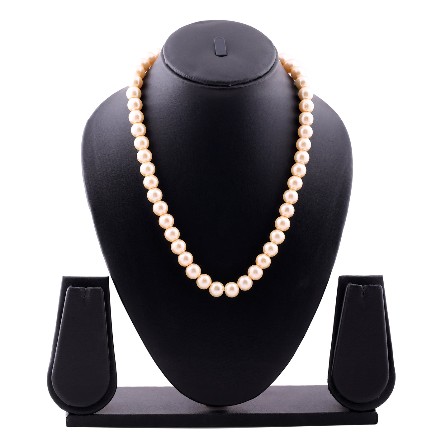 Estele Gold Plated - Creamy Pearl Single Line Necklace for Women
