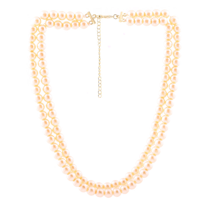 Estele - Creamy Pearl Double Line Necklace