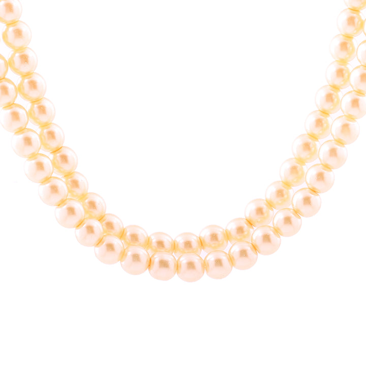 Estele - Creamy Pearl Double Line Necklace