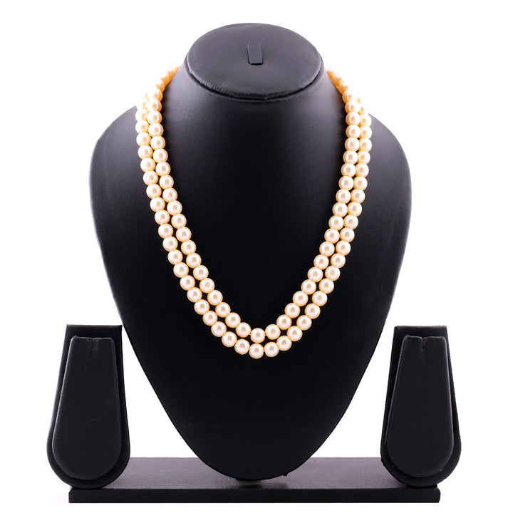 Estele - Creamy Pearl Double Line Necklace