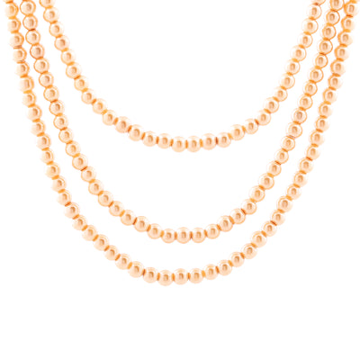 Estele gold pearl three layered necklace
