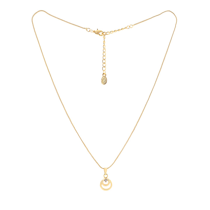 Estele 24 KT Gold Plated Spiral Diamante Pendant Set for Women / Girls