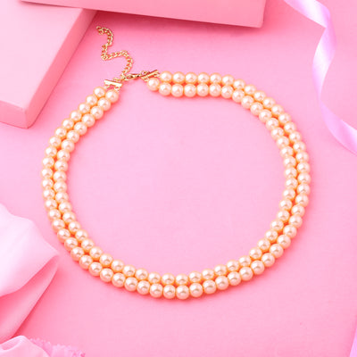 Estele - Creamy Pearl Double Line Necklace