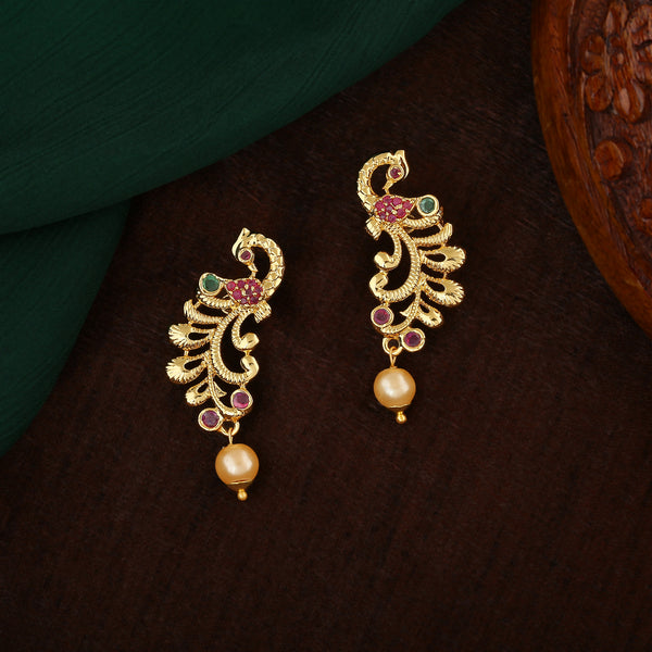 CZ Peacock Flair Earrings