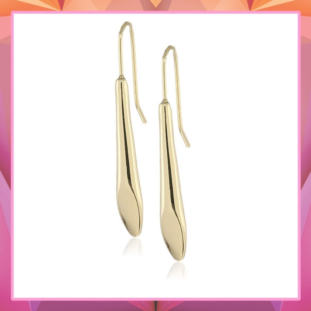 Estele  Gold Plated Wand Drop Earrings