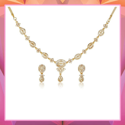 Estele - Zubeida Diamante gold place Necklace set