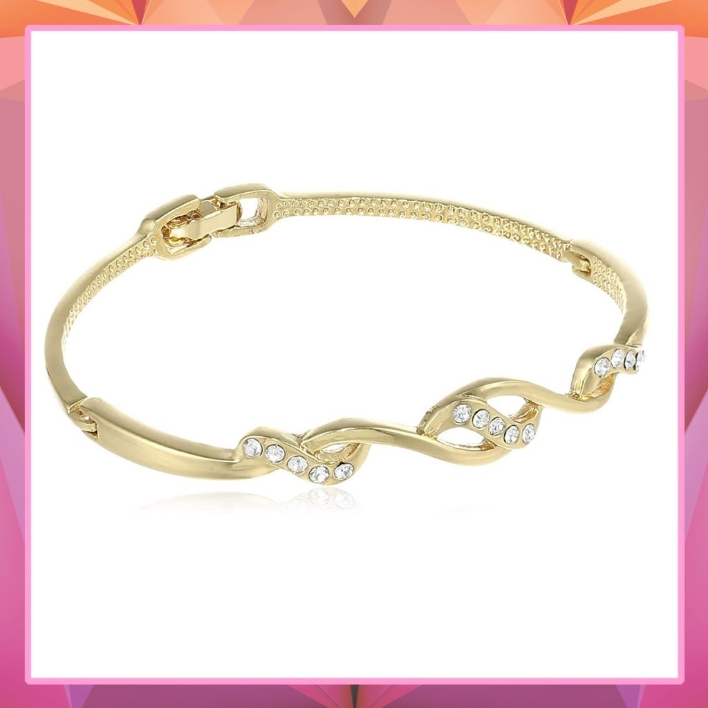 Estele Gold Plated Continuous Wave Mile Cuff Bracelet for women