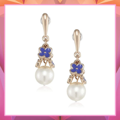 Estele Rose Gold Plated Designer Earrings for Girls and Women-(BLUE)