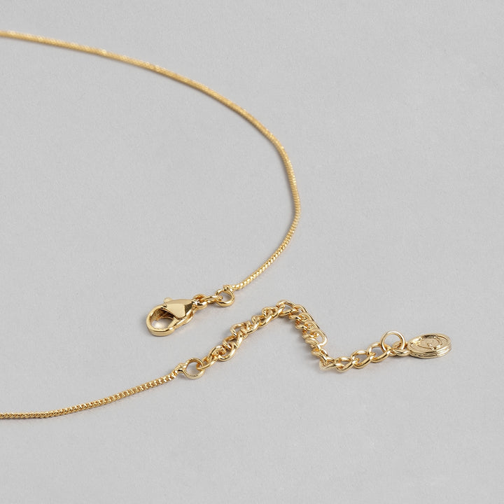 Estele 24 KT Gold Plated Pendant Set with Austrian Crystals and Pearl Drop for Women / Girls