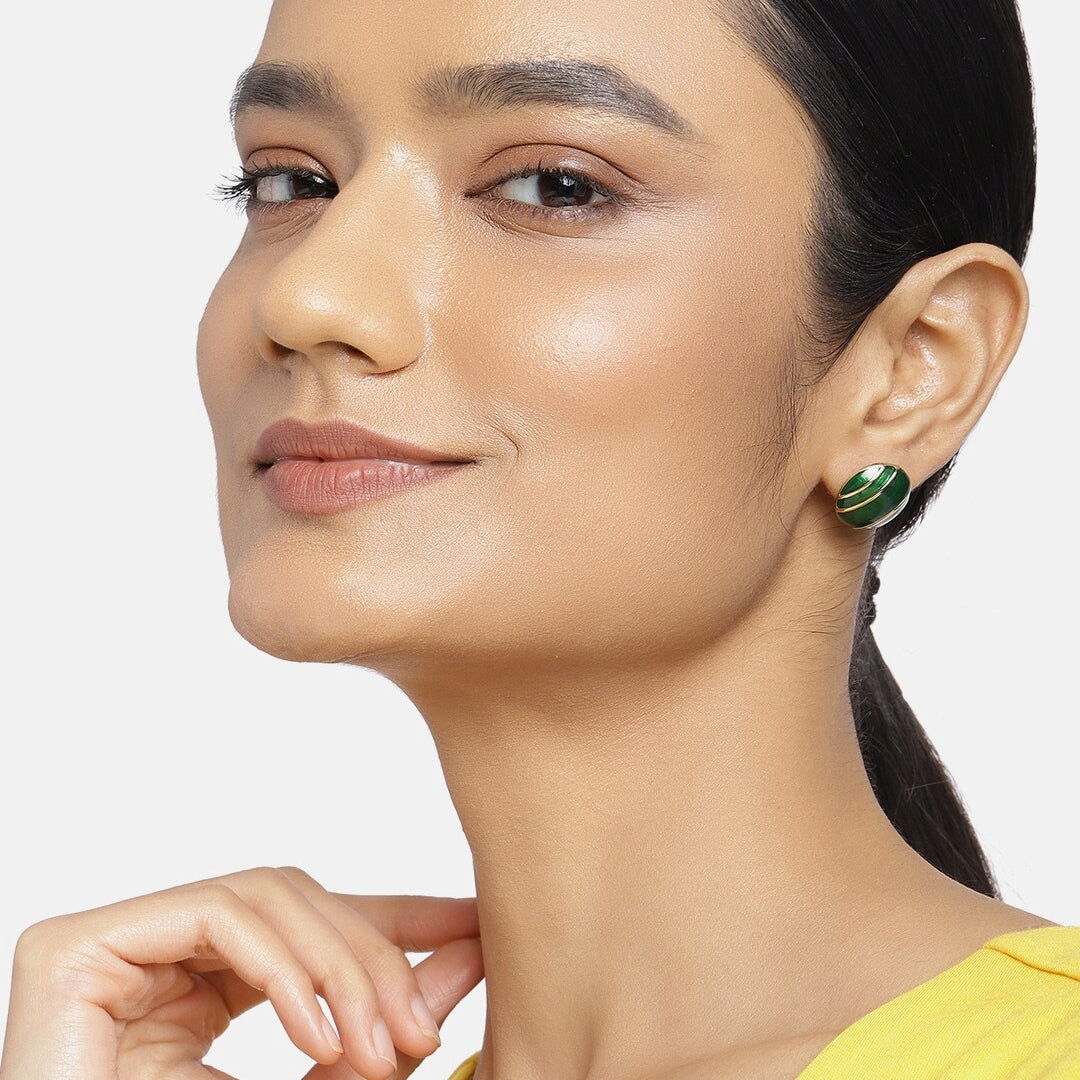 Estele Valentine's Day Earrings For Women - Enamel and Gold Plated Combo Earrings Set For Girls & Women