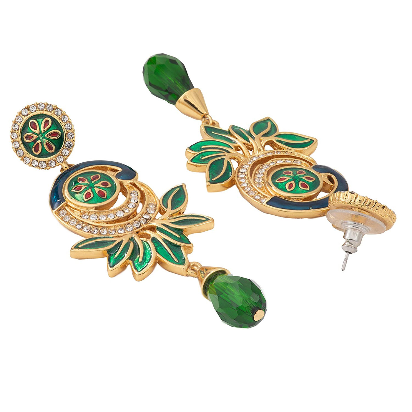 Estele GOLD plated Beautiful Peacock Pendant Pendant Set for women