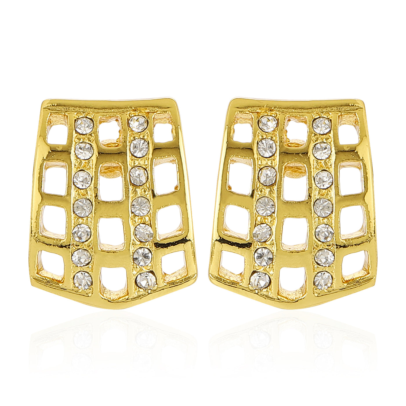 Gold Tone Plated Casual Stud Earrings