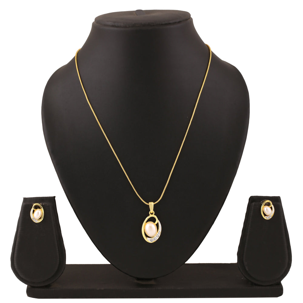 Buy Estele Gold Rhodium Plated Sparkling Necklace Set with