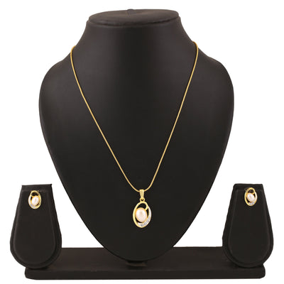 Estele Gold & Rhodium Plated Sparkling Necklace Set with Crystals for Women
