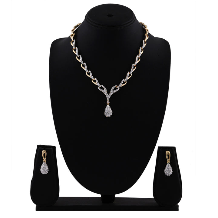 Estele Gold Plated Valentine Necklace Set for Women