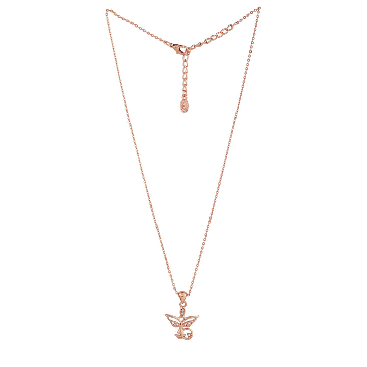 Estele Rose Gold Plated Devotional Durga Ma Pendant with Austrian Crystals for Women
