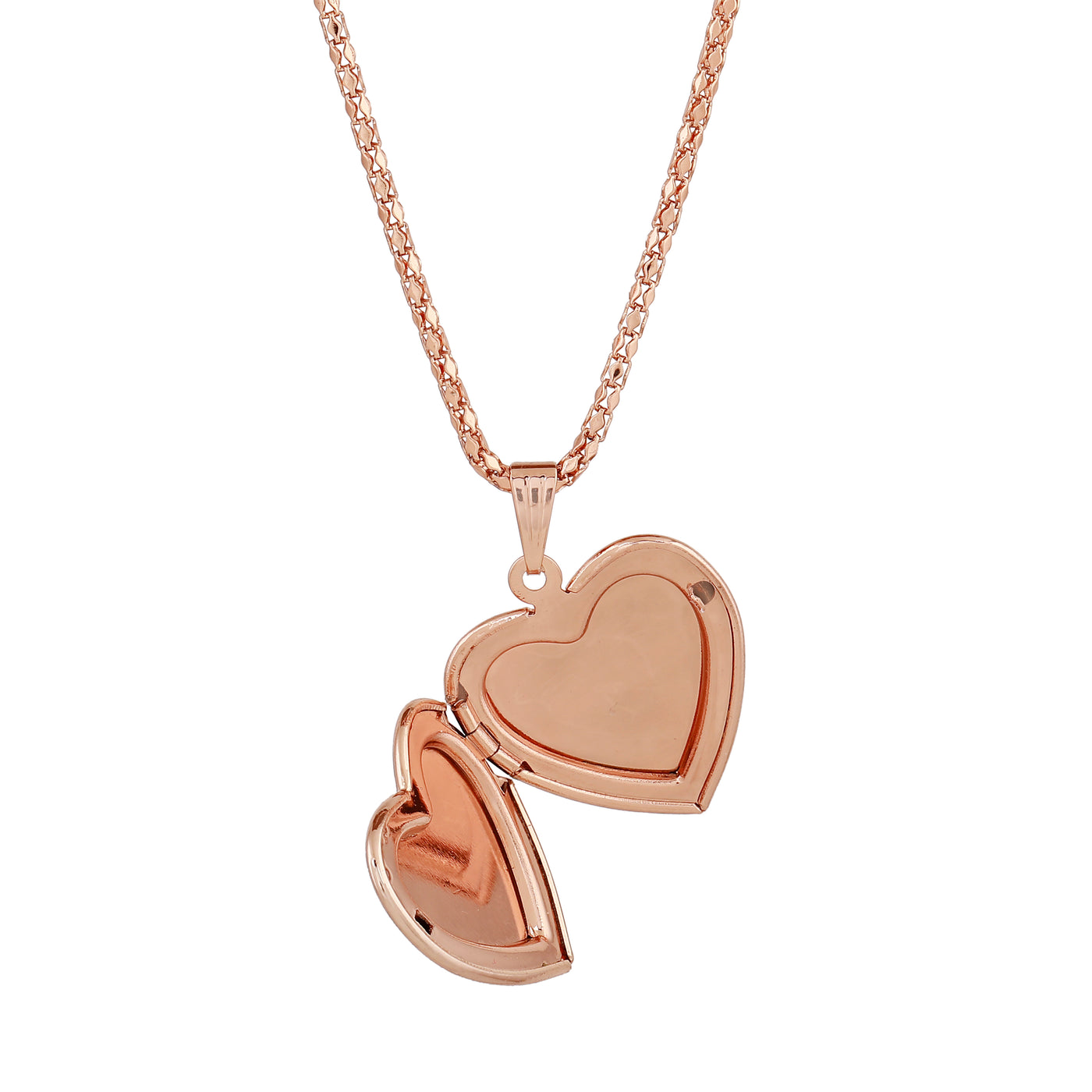 Estele Rose Gold Plated Openable Heart Shaped Pendant for Women