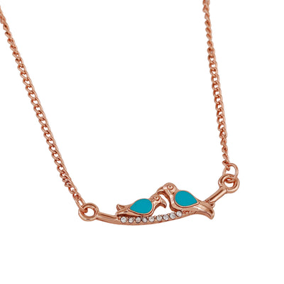 Estele Rose Gold Plated Love Bird Designer Pendant for Women