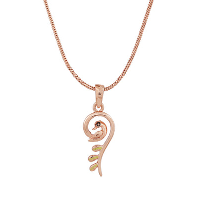 Estele Rose Gold Plated Peacock shaped Pendant for Women