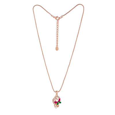 Estele Rose Gold Plated Beautiful Butterfly shaped Pendant for Women