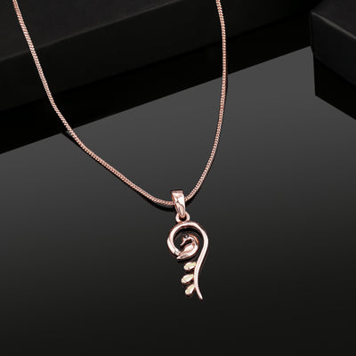 Estele Rose Gold Plated Peacock shaped Pendant for Women