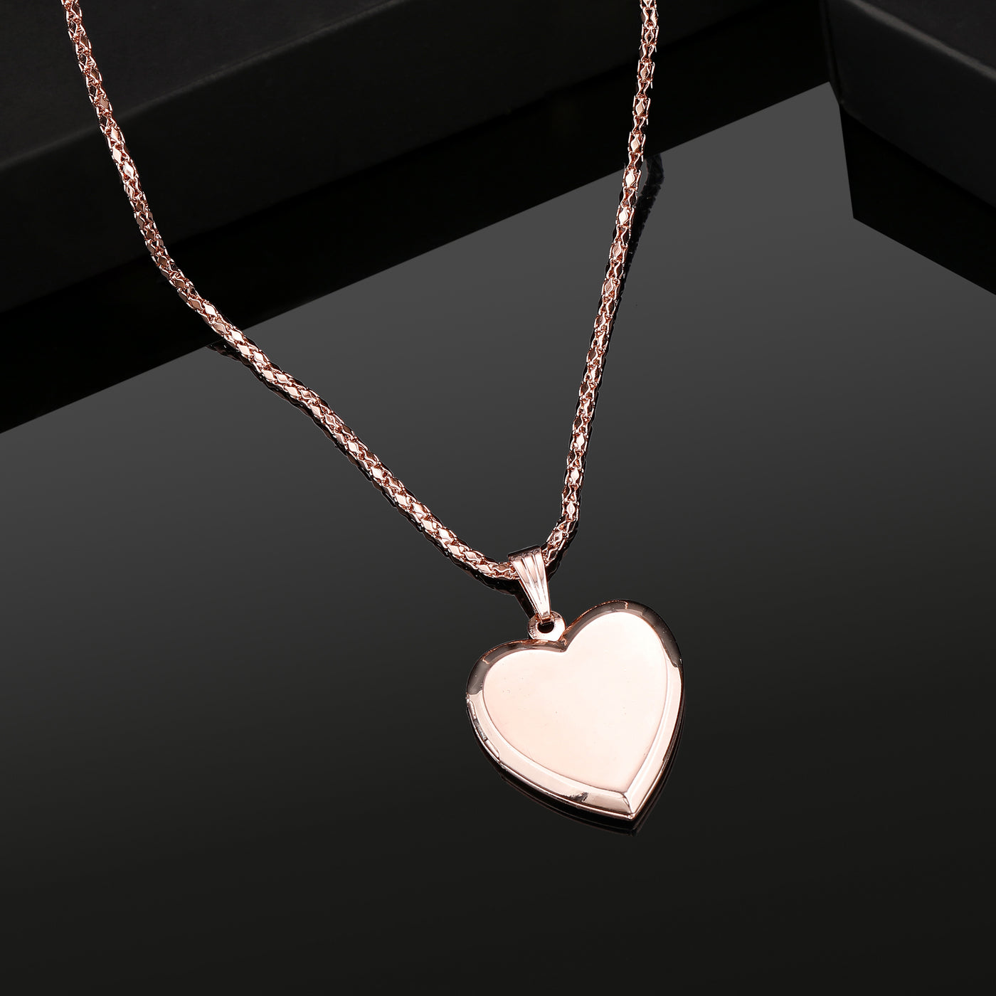 Estele Rose Gold Plated Openable Heart Shaped Pendant for Women