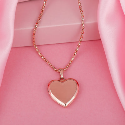 Estele Rose Gold Plated Openable Heart Shaped Pendant for Women