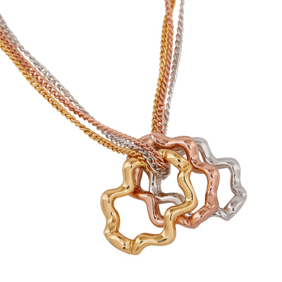 Estele Rose Gold Plated Tri Floral Designer Pendant for Women