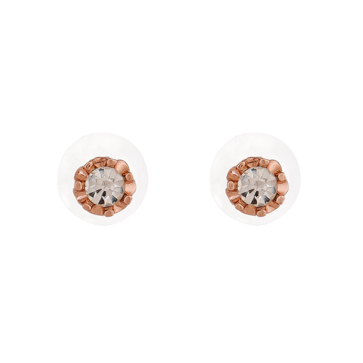 Estele Rose Gold Plated Sparkling Necklace Set with Crystals for Women