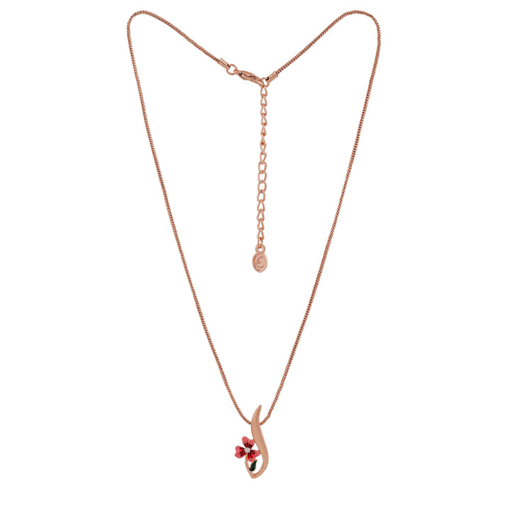 Estele Rose Gold Plated Floral Shaped Pendant for Women