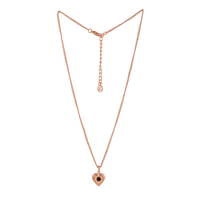 Estele Rose Gold Plated Openable Heart Shaped Pendant with Austrian Crystals for Women