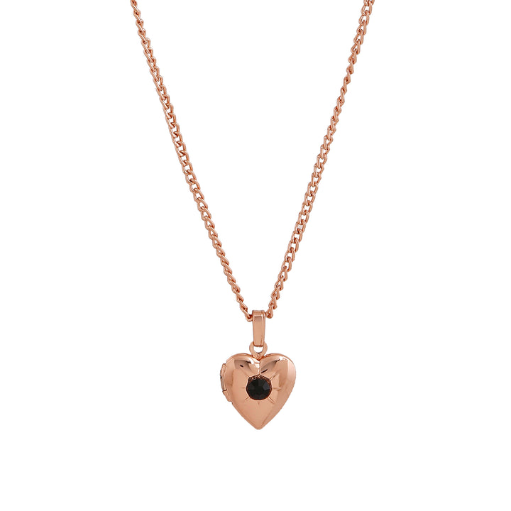 Estele Rose Gold Plated Openable Heart Shaped Pendant with Austrian Crystals for Women