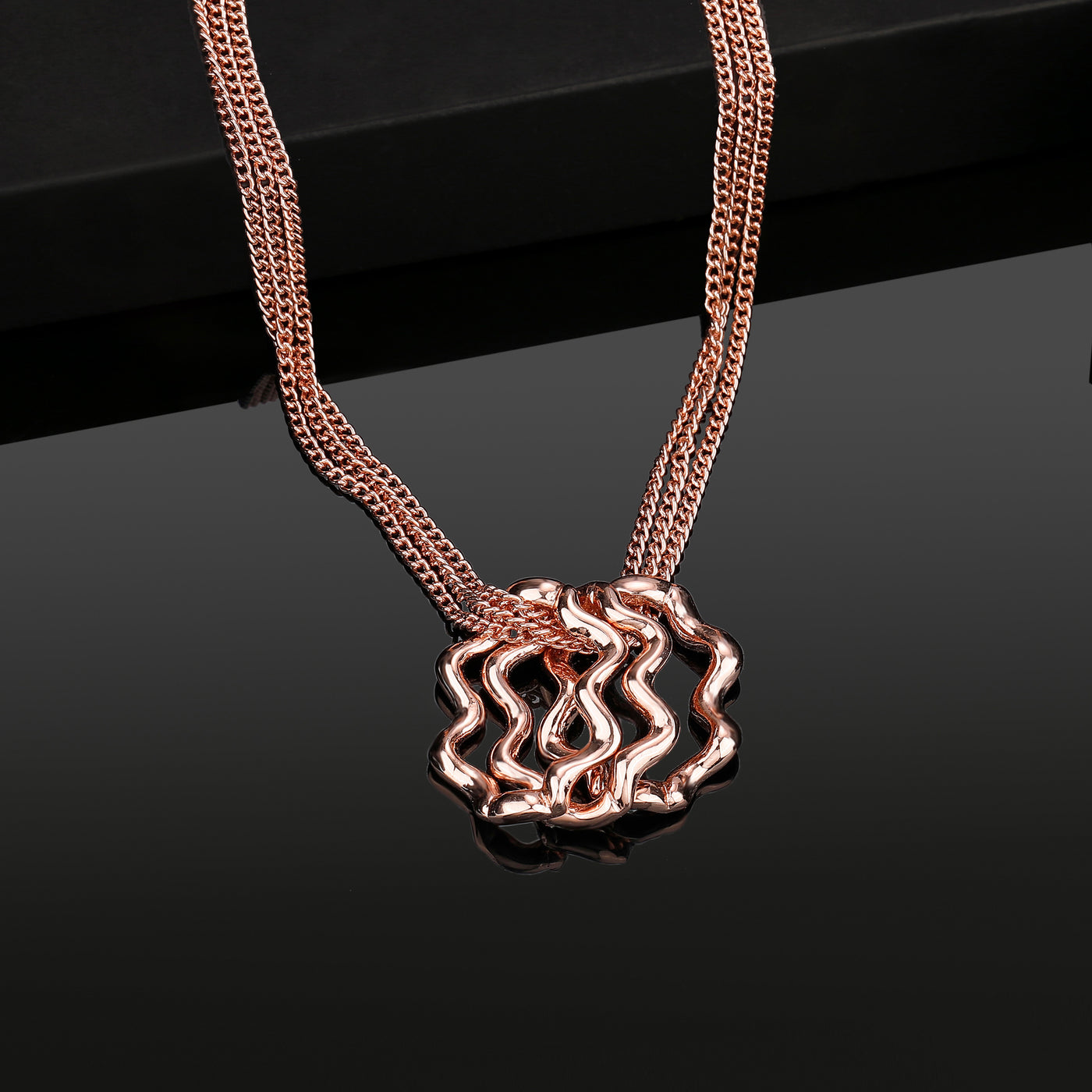 Estele Rose Gold Plated Floral Designer Pendant for Women