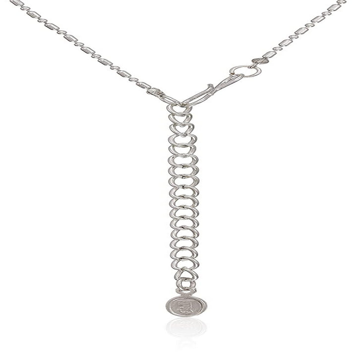 Estele Textured chain with different size pearls pendant for women