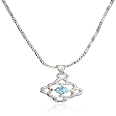 Estele silver coloured flower petal shape pendant for women