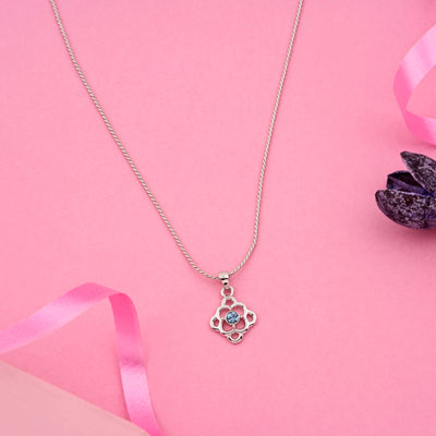 Estele silver coloured flower petal shape pendant for women