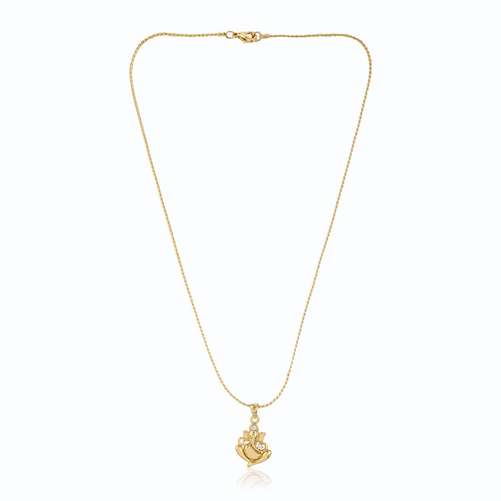 Estele Gold Tone Plated Ganesh Pendant chain
