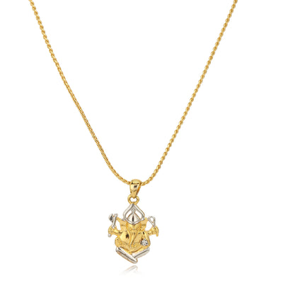 Estele Gold & Silver Plated Lord Ganesh Pendant with Chain for Women / Girls