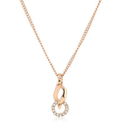 Rose Gold Flame Ring Pendant Chain Necklace