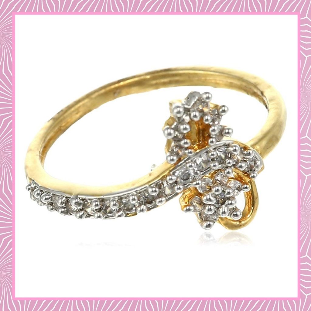 Estele Fancy american diamond studded peacock designer ring for women  ( non adjustable)